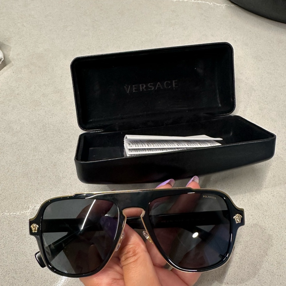 Versace Black Sunglasses with Case
